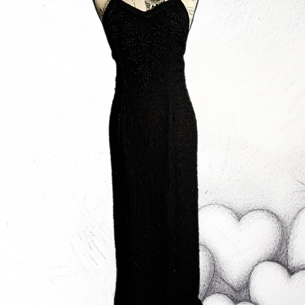 Elegant Vintage Fully Beaded Evening Dress